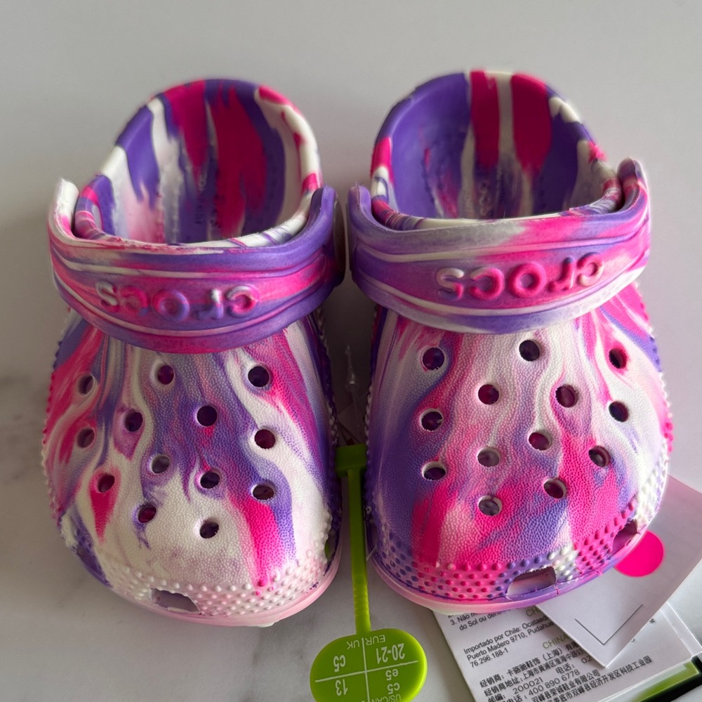 Tye dye crocs